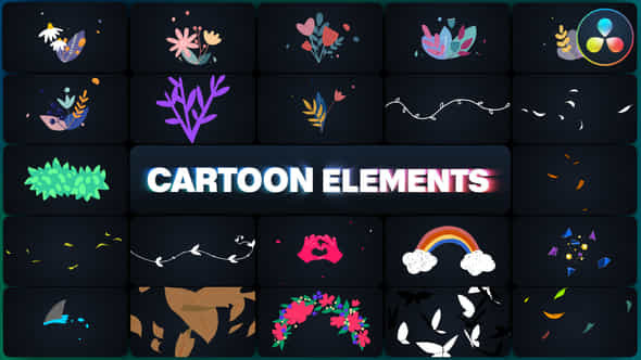 Cartoon Elements For Davinci Resolve - VideoHive 48801350