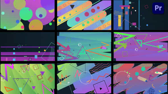 Colorful Shape Transitions - VideoHive 36929192