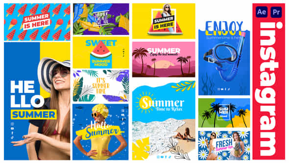 Summer Holidays Instagram Poster Stories - VideoHive 38340446