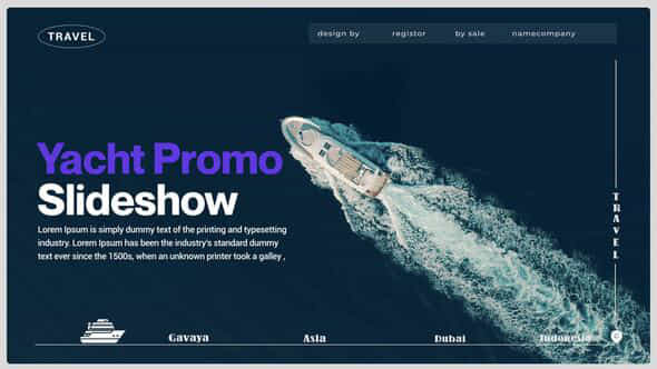 Summer Yacht Travel Promo - VideoHive 57555482