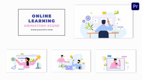 Online Learning Students - VideoHive 47355141