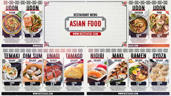 Asian Restaurant Menu - VideoHive 24809983