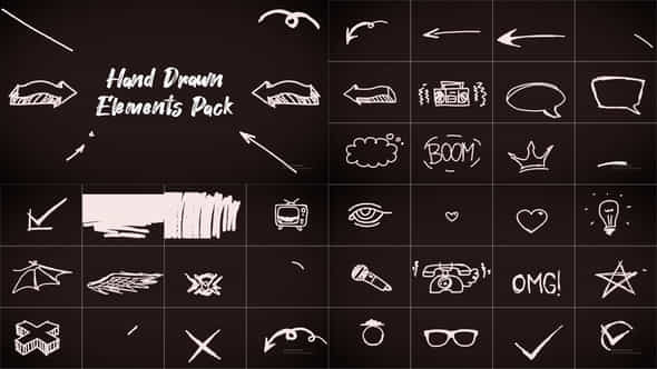 Hand Drawn Elements Pack - VideoHive 57189729