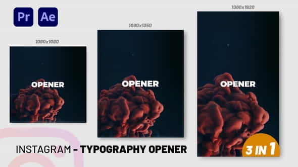 Instagram Typography Opener | MOGRT - VideoHive 35378141