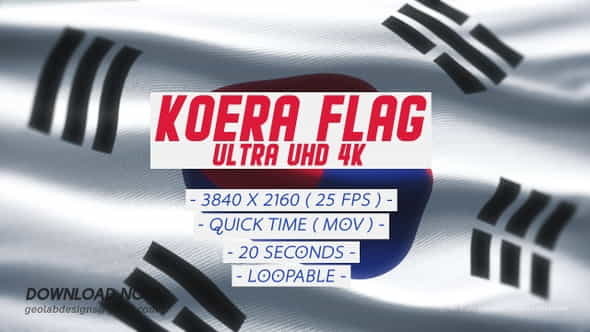 Korea Flag - Ultra UHD - VideoHive 27458606