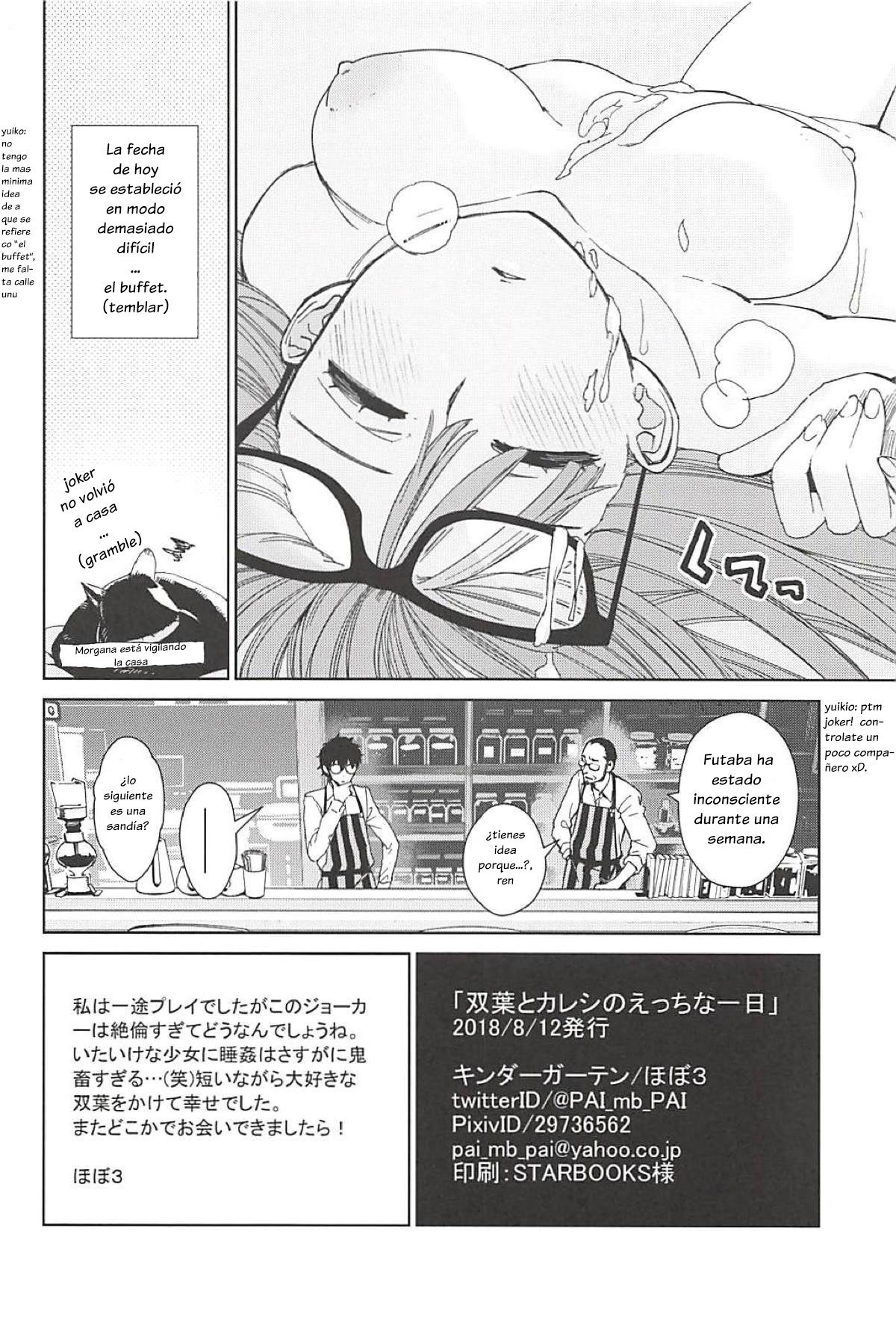 (C94) &#91;Kindergarten (Hobo3)&#93; Futaba to Kareshi no Ecchi na Ichinichi (Persona 5) &#91;Esp&#93; &#91;CrowKara - 10