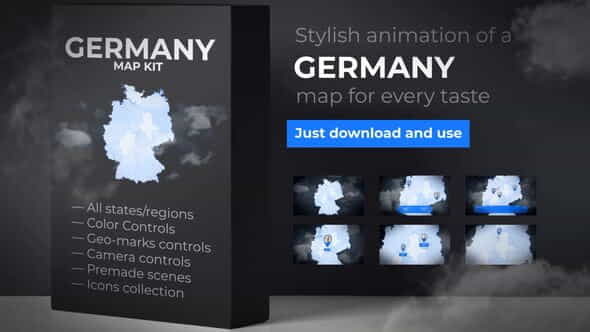Germany Map - Deutschland Map - VideoHive 24039674