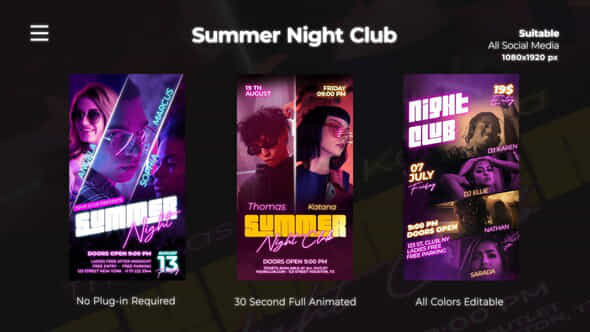 Summer Night Club Instagram Reels - VideoHive 52454721