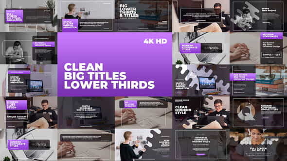 Clean Big Titles Lower Thirds - VideoHive 23766024