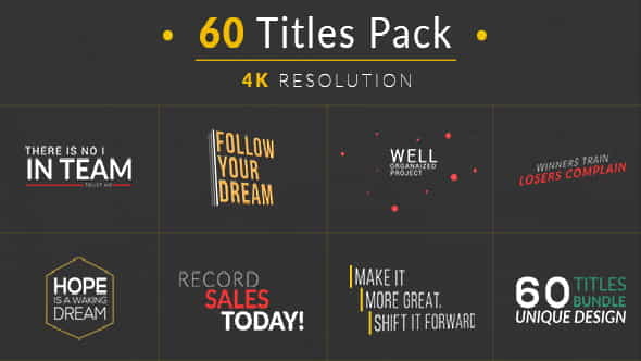 60 Titles Pack - VideoHive 16091997
