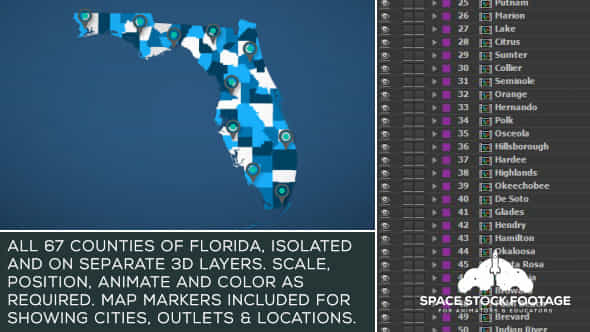 Florida Map Kit - VideoHive 18165086
