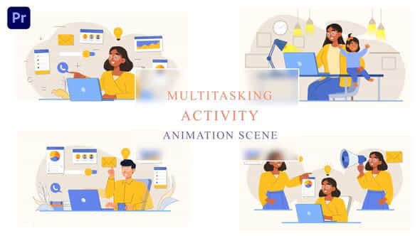 Multitasking Explainer Animation - VideoHive 43419296