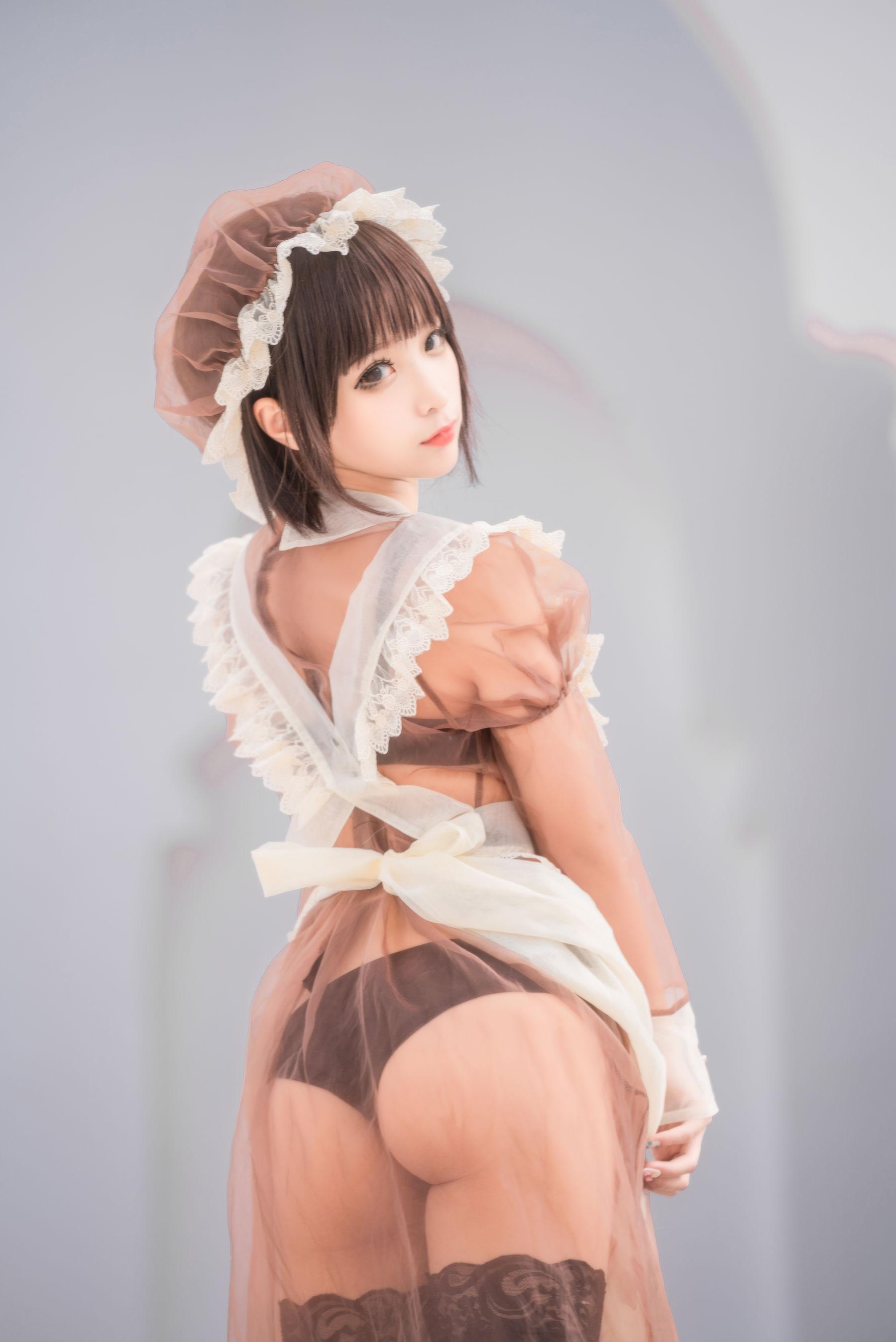 [福利女神cosplay] 动漫博主蠢沫沫 - 纱-室外女仆/40P(14)