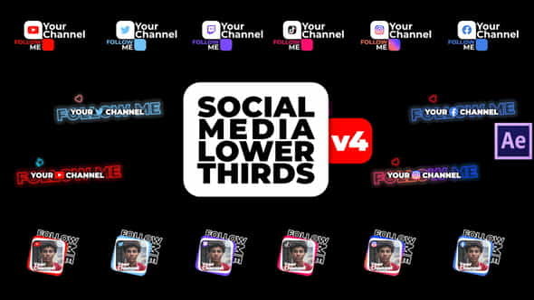 Social Media Lower Thirds v4 - VideoHive 37114402