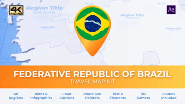 Brazil Map - Federative Republic - VideoHive 32558056