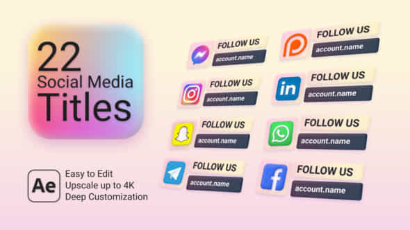Social Media Titles - VideoHive 46015426