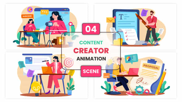Content Creator Animation Scene - VideoHive 54128539