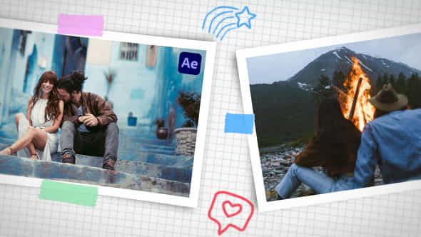 Scrapbook Tape Transitions For After Effects - VideoHive 58578653