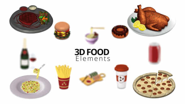 3D Food Elements - VideoHive 51514141