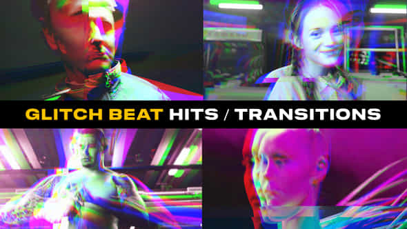 Glitch Beat Hits And Transitions After Effects - VideoHive 56734399