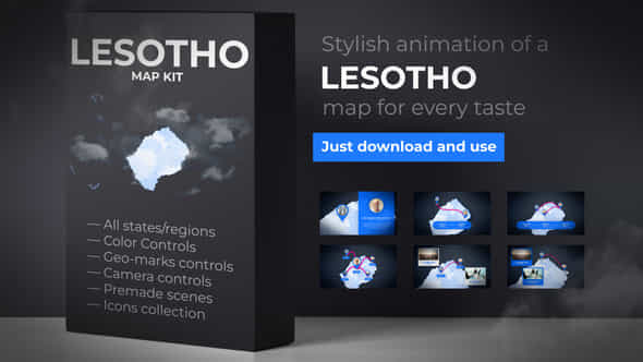 Lesotho Map - - VideoHive 39889080