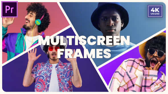 Gladsome Colorful Slideshow Multiscreen Opener Typography Intro Mogrt For Premier Pro - VideoHive 49482830