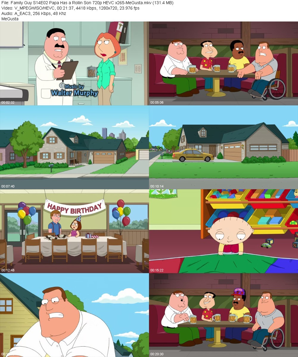 Family Guy S14E02 Papa Has a Rollin Son 720p HEVC x265-MeGusta