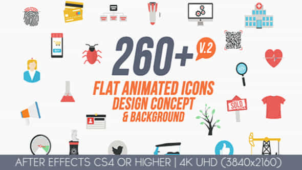 Flat animated iconsbackgroundsdesign - VideoHive 17807841