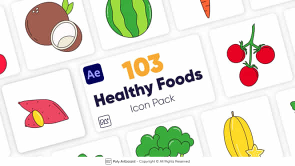 Healthy Food Icons - VideoHive 47042826