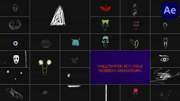 Halloween Scribble Horror - VideoHive 48587504