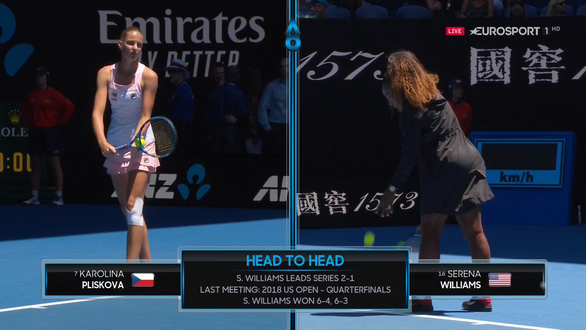 TENNIS: Australian Open QF - Serena Williams vs Karolina Pliskova - 23/01/2019