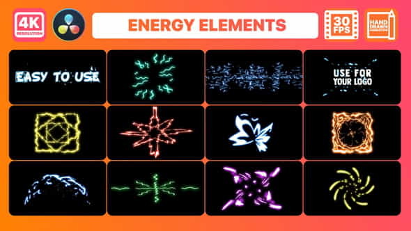 Electric Energy Elements for DaVinci - VideoHive 35902157
