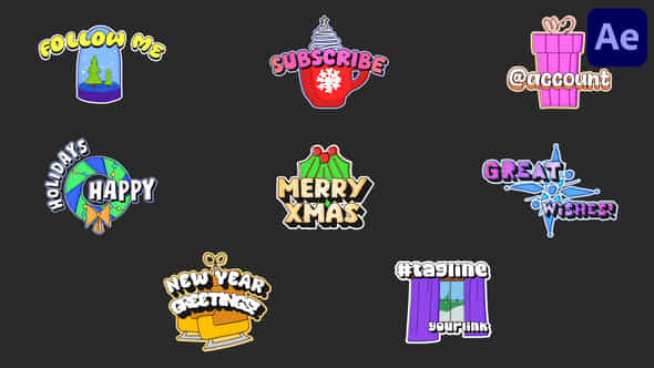 Christmas Logo Badges For After Effects - VideoHive 56022834