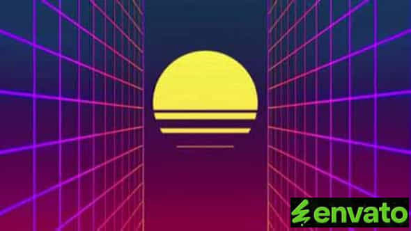Sunset Retro Style 80S Scifi - VideoHive 32510549