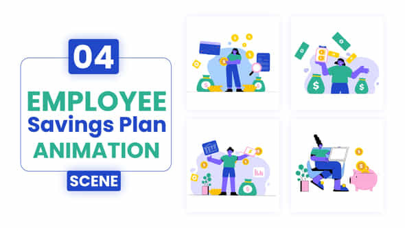 Employee Savings Plan Illustration Scene Animation - VideoHive 53127005