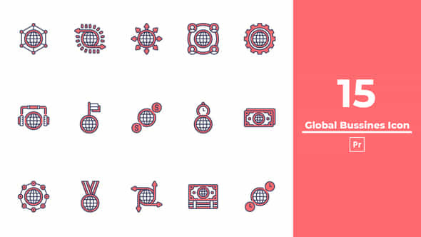 Global Bussines Icon Premiere Pro - VideoHive 50301163