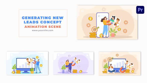 Lead Generation Concept Stock Animation Scene - VideoHive 49480989
