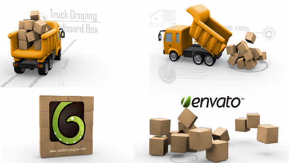 Truck Dropping Cardboard - VideoHive 7809450