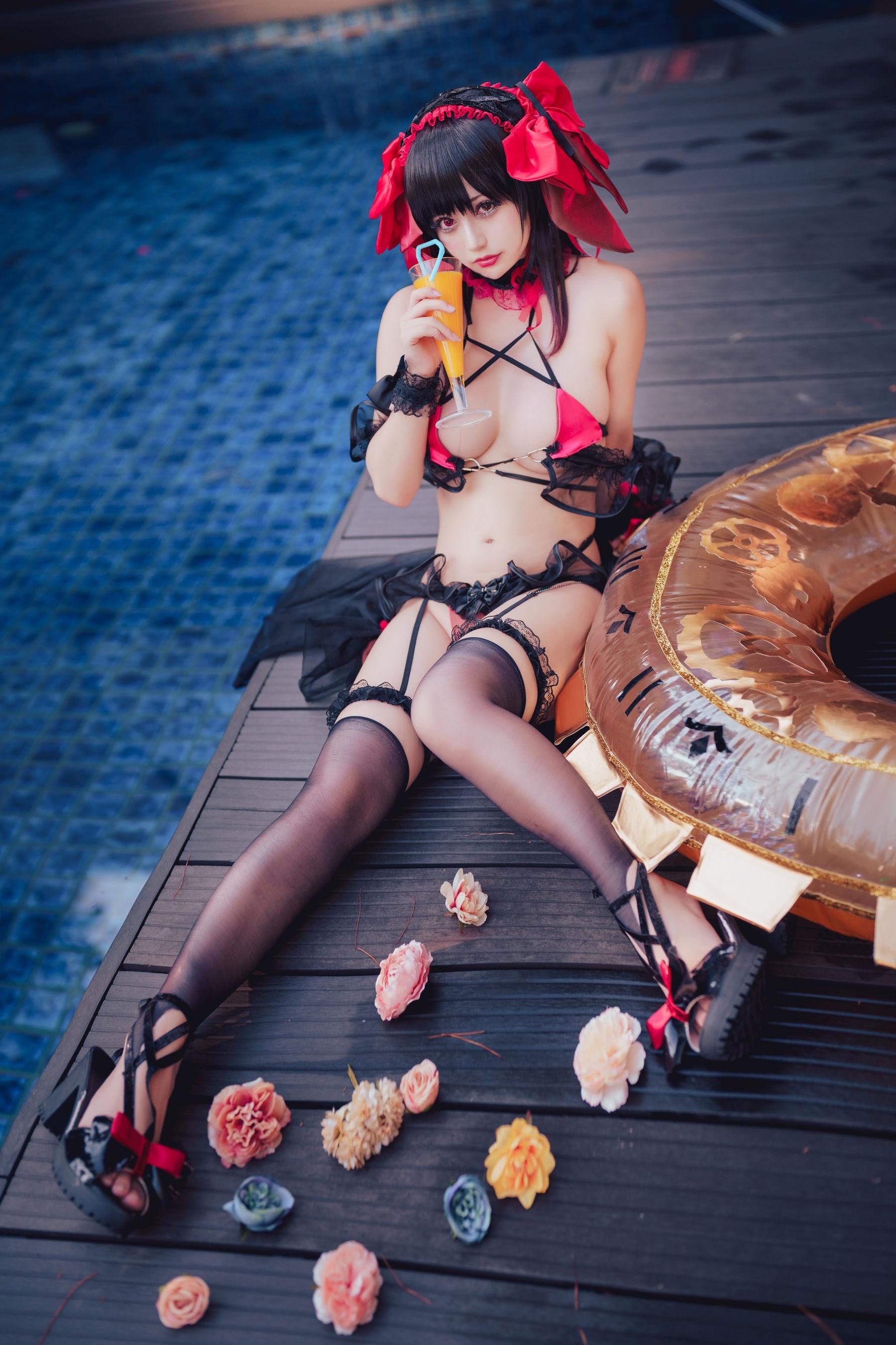 [网红COSER] 沖田凜花Rinka – Kurumi Tokisaki Swimsuit(12)