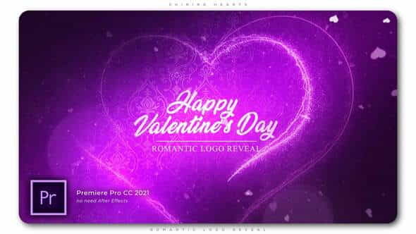 Shining Hearts Romantic Logo Reveal - VideoHive 32798427