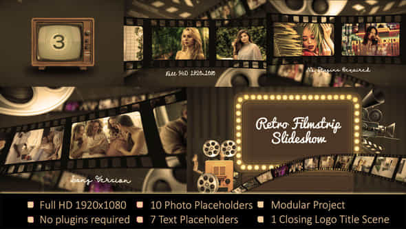 Retro Flimstrip Slideshow - VideoHive 57698949
