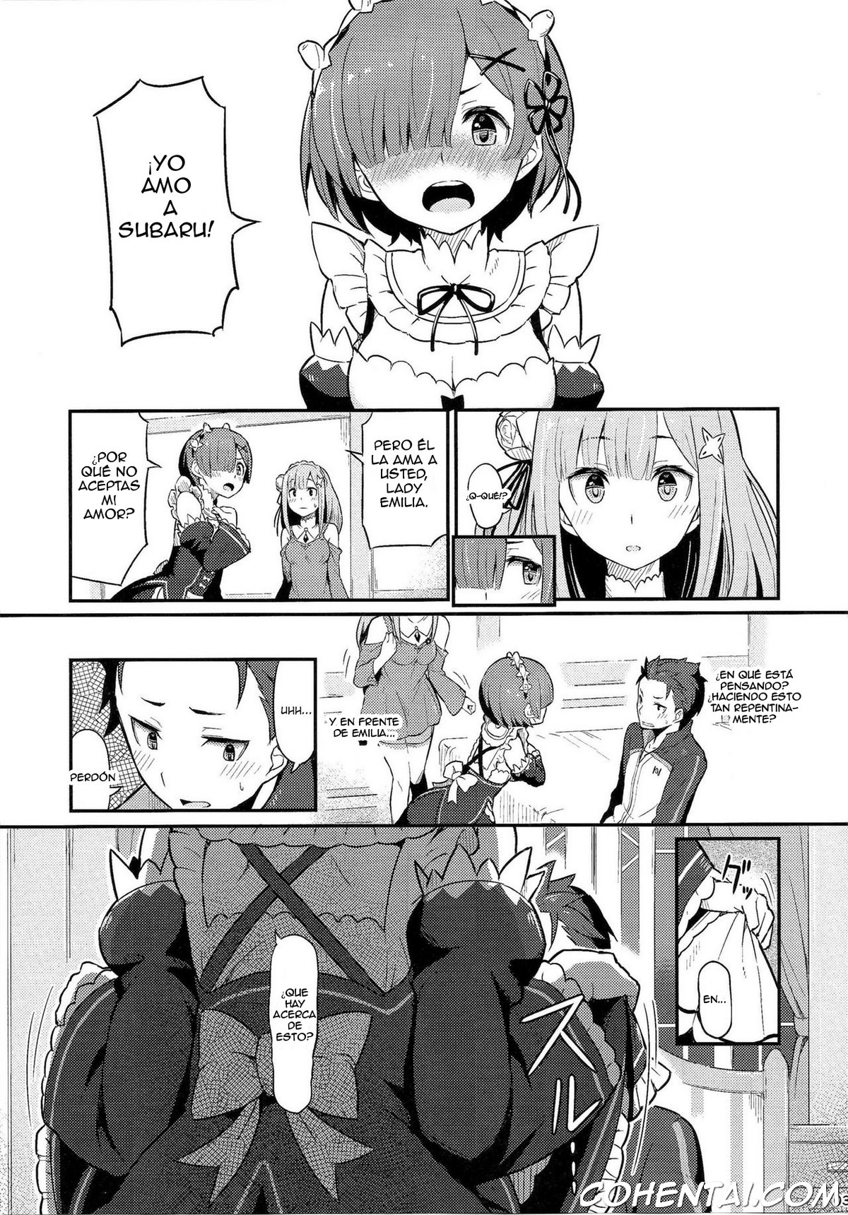 Rem no Emilia Kuttsuke Daisakusen (Re:Zero kara Hajimeru Isekai Seikatsu) xxx comics manga porno doujin hentai español sexo 