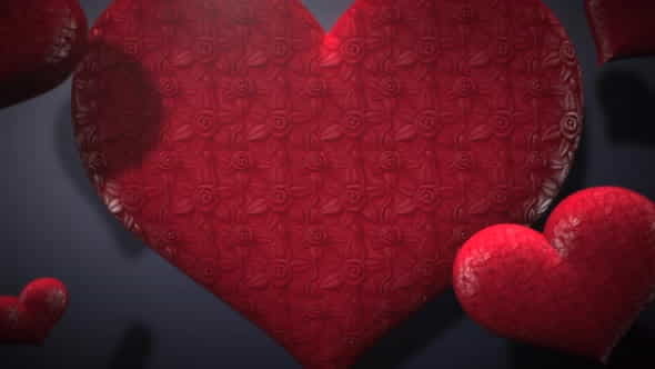 Animation closeup motion romantic hearts on Valentine day shiny background | Events - VideoHive 29943169