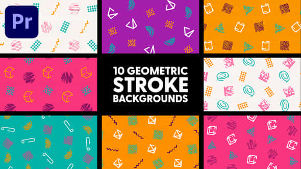 Geometric Stroke Backgrounds - VideoHive 50474332