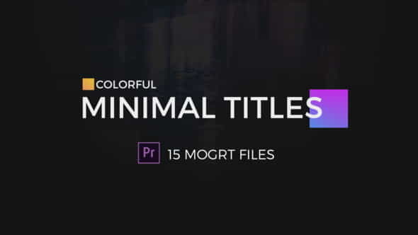 Colorful Minimal Titles For Premiere - VideoHive 23328300