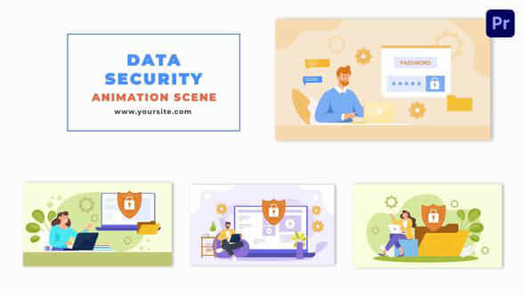 Vector Character 2D Cyber Security Animation Scene - VideoHive 48801100