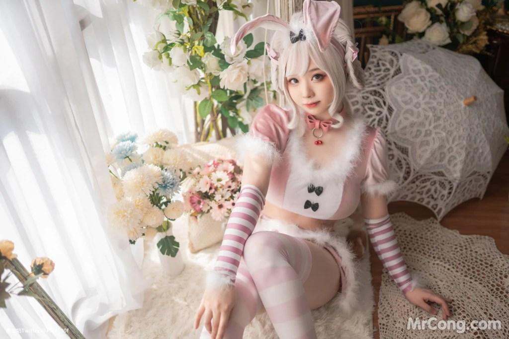 Coser@皮皮奶可可爱了啦: 粉色兔兔 (70 photos)(44)