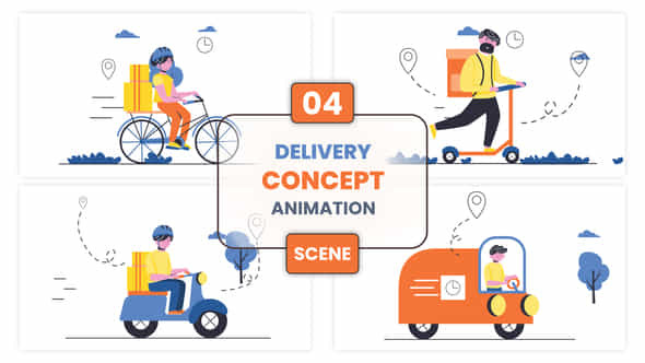 Delivery Concept Animation Scene - VideoHive 52876884