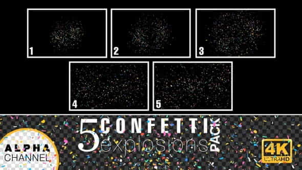 4K Celebration Confetti Explosions Pack - VideoHive 26801583