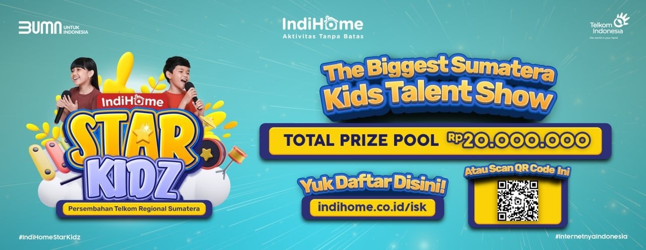 Telkom Indonesia Regional I Sumatera menggelar kompetisi bertajuk IndiHome Star Kidz 2022